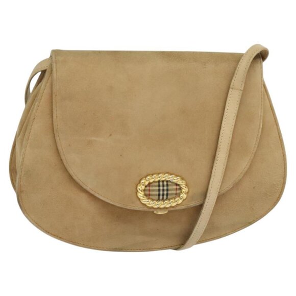 Burberrys Shoulder Bag Suede Beige Auth BD1377 - Picture 1 of 16